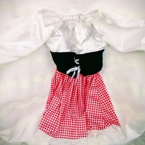 Kids Red and White Gingham Costume Dress